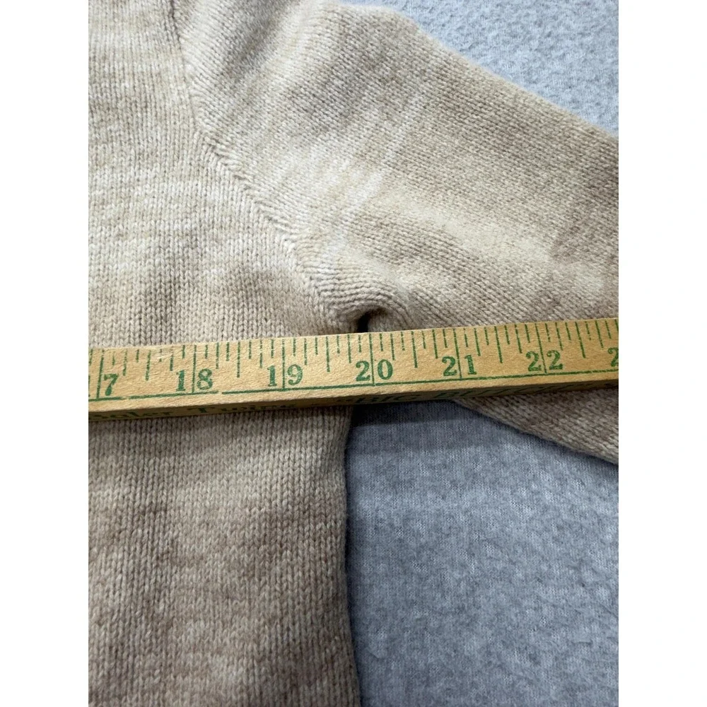 BCBGMAXAZRIA Sweater Cardigan Womens S Beige Wool Cashmere Open Pockets Knit